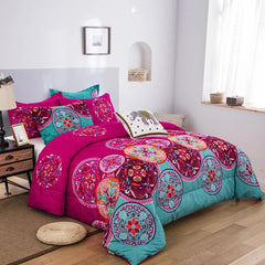 Aesthetic Glow Floral 3‑Piece Comforter Set with Matching Shams
