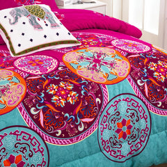 Aesthetic Glow Floral 3‑Piece Comforter Set with Matching Shams