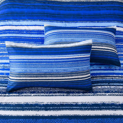Nordic Calm stripes Blue 3‑Piece Comforter Set – Scandi Chic Vibes