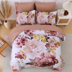 Pure Haven Pink floral 3‑Piece Comforter Set