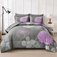 Cloud Nine grey purple Bedding – 3‑Piece Comforter Set for Everyday Chill