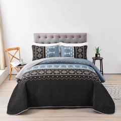 Ambient bloom sky black hour Comforter Set – Aesthetic 3-Piece Bedroom Mood