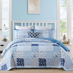Charming Quilted coverlet and pillowcovers set: Timeless Appeal - Queen size