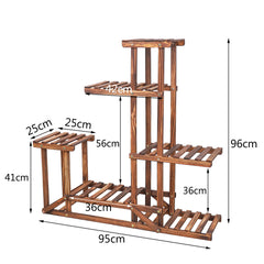 6-Tier Rustic Wooden Step Plant Stand