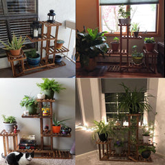 6-Tier Rustic Wooden Step Plant Stand