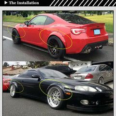 4 Pcs Universal Car Fender Flares Flexible Durable Body Wheel Extra Wide Arches