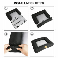Medium Sized Waterproof Dog Car Seat Bed with Safety Belt
