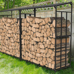 Heavy Duty Firewood Log Rack Large Storage Holder Shed Rack Outdoor Garden Yard