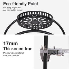 Metal Plant Stand Rack 4Tier Indoor Flower Pot Stand with Wheels for Living Room