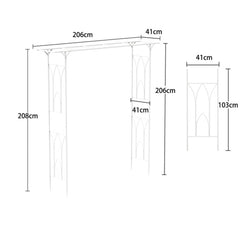 Decorative Metal Garden Trellis Arch Durable Steel Tubing Wedding Party Archway
