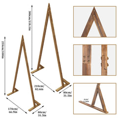 Set of 2 Nesting Wood Wedding Arch Huge Decorative Garden Wedding Backdrop Stand