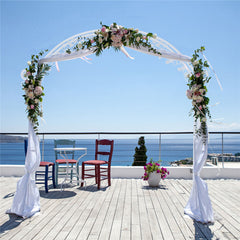 Fin Xl Decorative Double Rails Iron Arbor Garden Archway Trellis Metal Wedding Arch
