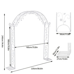 Fin Xl Decorative Double Rails Iron Arbor Garden Archway Trellis Metal Wedding Arch