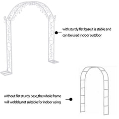 Fin Xl Decorative Double Rails Iron Arbor Garden Archway Trellis Metal Wedding Arch