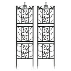 2pcs Metal Garden Trellis Fence for Climbing Plants and Rose Support