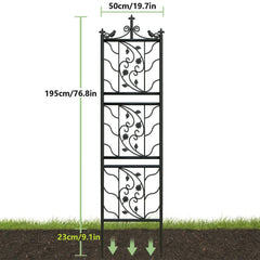 2pcs Metal Garden Trellis Fence for Climbing Plants and Rose Support