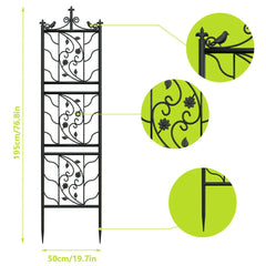 2pcs Metal Garden Trellis Fence for Climbing Plants and Rose Support