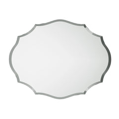 Beveled Silver Oval Wall Mirror Versatile Frameless Design for Vertical or Horizontal Display