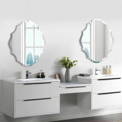 Beveled Silver Oval Wall Mirror Versatile Frameless Design for Vertical or Horizontal Display