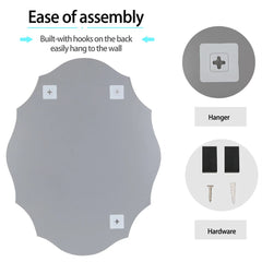 Beveled Silver Oval Wall Mirror Versatile Frameless Design for Vertical or Horizontal Display