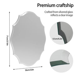 Beveled Silver Oval Wall Mirror Versatile Frameless Design for Vertical or Horizontal Display