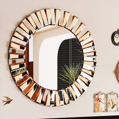 Radiant Sunburst Mirror: Elegant Wall Mounted Decor for Your Living Space Size 80x80cm