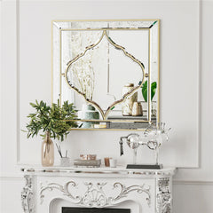 High-grade Unique Decorative Accent Mirror Elegant Square Wall Silver HD Mirror