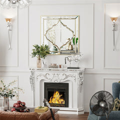 High-grade Unique Decorative Accent Mirror Elegant Square Wall Silver HD Mirror