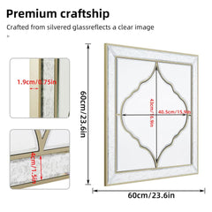 High-grade Unique Decorative Accent Mirror Elegant Square Wall Silver HD Mirror