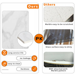 Luxury square side table marble stone-Black frame