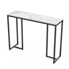 Modern Heavy Real Stone Console Table Hallway Entryway Table Metal Narrow Desk