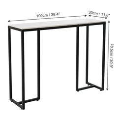 Modern Heavy Real Stone Console Table Hallway Entryway Table Metal Narrow Desk