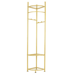 Fin Heavy Duty Clothes Stand Space-Saving Corner Coat Hat Shoes Rack Bedroom