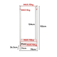 2Tier Rolling Free-Standing Clothing Garment Rack Closet Organizer Open Wardrobe
