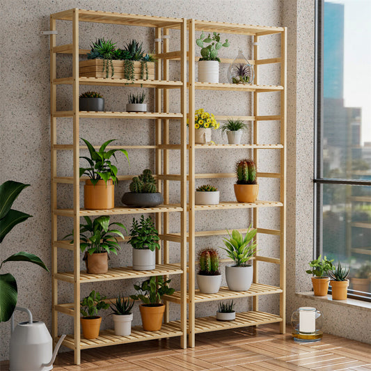 Fin Super Large Wooden Storage Unit 6 Adjustable Shelves Home Kitchen Organization