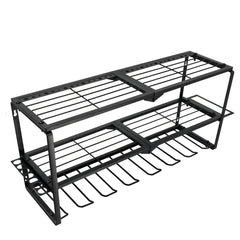 P&P Heavy Duty Power Tool Organizer with 7 Drill Holders Wall Mounted Garage Storage Rack for Tools & Utility