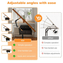 Wooden Jigsaw Puzzle Table with Tilt, Drawers and Rolling Wheels