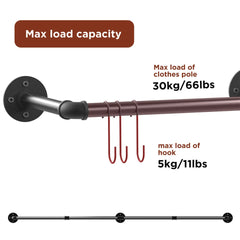 Adjustable Wall-Mounted Clothes Rack (90–180 cm)