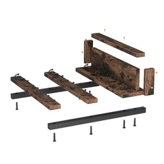 Heavy Duty Wall Mount Coffee Teacup Mug Rack Wood 12 Hook Holder Display Storage