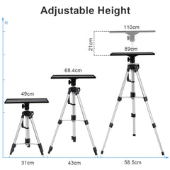 Universal Projector Tripod Laptop Floor Stand DJ Equipment Holder with Plate