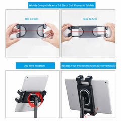 Adjustable 4.7-12.9" Stable Tripod Floor Stand Lazy Tablet Mount Holder for iPad