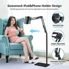 360 Tablet Floor Stand Adjustable 5-12.9 Inch Overhead Phone Desktop Holder