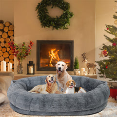 Xxxl Human-Sized Dog Bed Washable Orthopedic Pet Bed Bean Bag With Soft Blanket