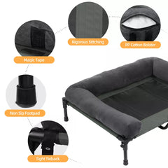P&P Pet Cot with Bolster Support and Breathable Mesh Design for Dogs to Lounge(XL)