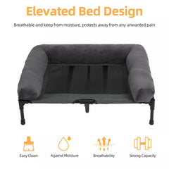 P&P Pet Cot with Bolster Support and Breathable Mesh Design for Dogs to Lounge(XL)