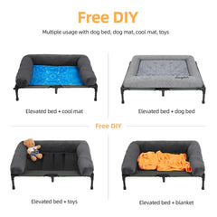 P&P Pet Cot with Bolster Support and Breathable Mesh Design for Dogs to Lounge(XL)