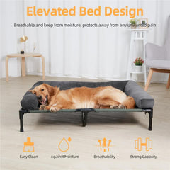 P&P Pet Cot with Bolster Support and Breathable Mesh Design for Dogs to Lounge(XL)