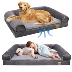 Medium Orthopedic Dog Bed with Bolster Comfort Mattress