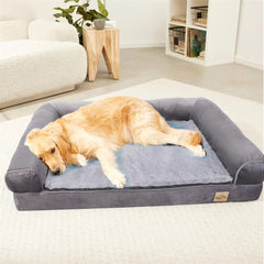 Medium Orthopedic Dog Bed with Bolster Comfort Mattress