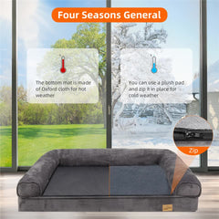 Medium Orthopedic Dog Bed with Bolster Comfort Mattress